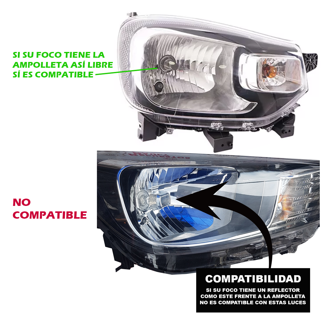 Luces led H4 con lupa 60.000 Lúmenes 100W Canbus