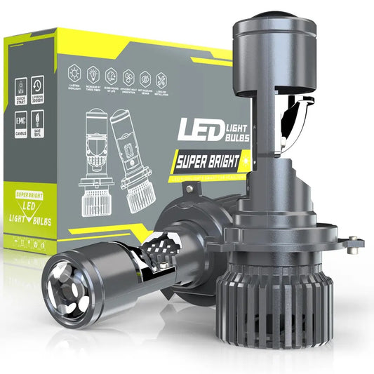 Luces led H4 con lupa 60.000 Lúmenes 100W Canbus