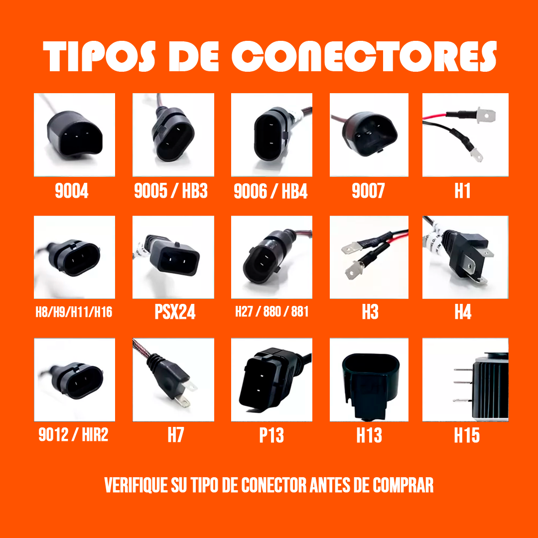 Ampolletas H1 H3 H7 H8 H9 H11 6000k 120w Turbo Led Compactas 6000k